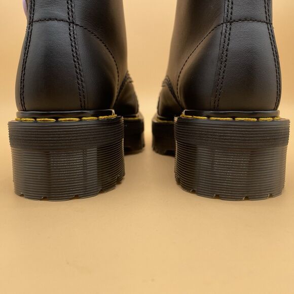 Dr. Martens Sinclair Heart Leather Satin Lux Platform Boots Women’s US 8 Black - Picture 6 of 16